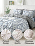 The White Moss Hannah Reversible Print Pinch Pleat AC Comforter With 2 Pillow Cover